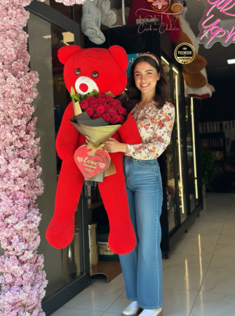 Büyük Ayıcık & Kırmızı Gül Buketi