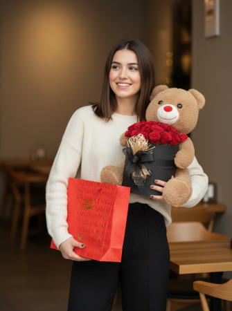 Kırmızı Tutku Ayıcık Kutusu