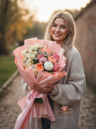 Gün Batımı Pastel Nergis Buketi