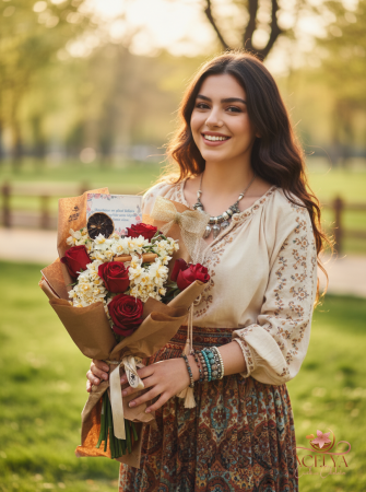 Kırmızı Gül & Nergis